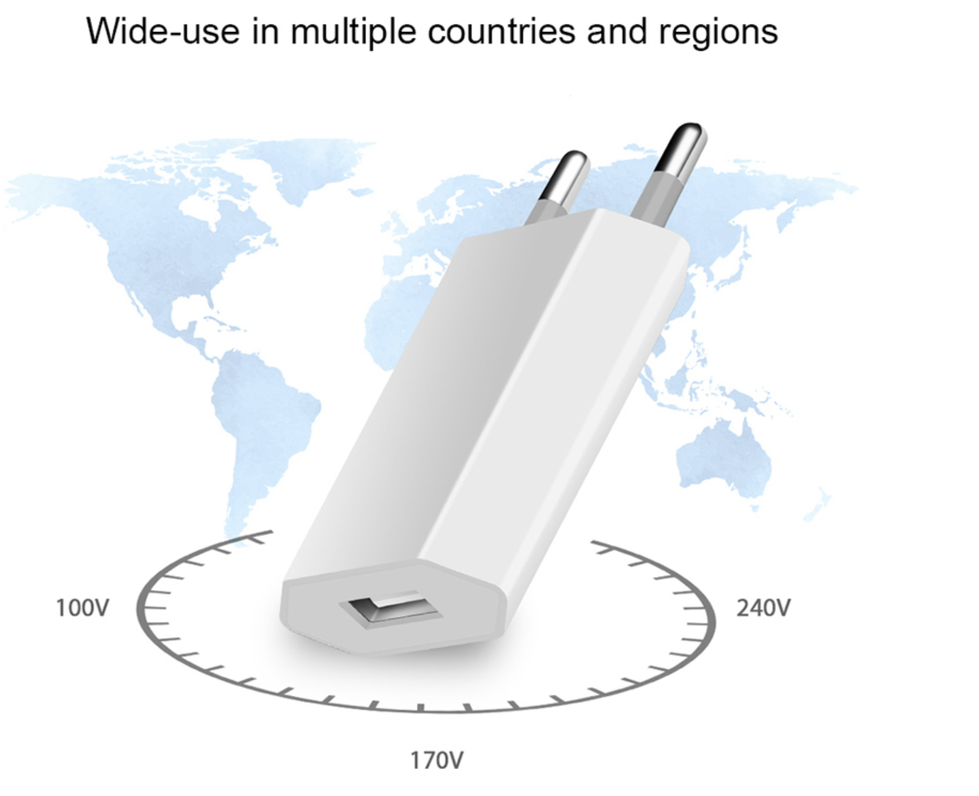 5V 1A EU AC USB Wall Charger Travel Power Adapter - WHITE - Image 2