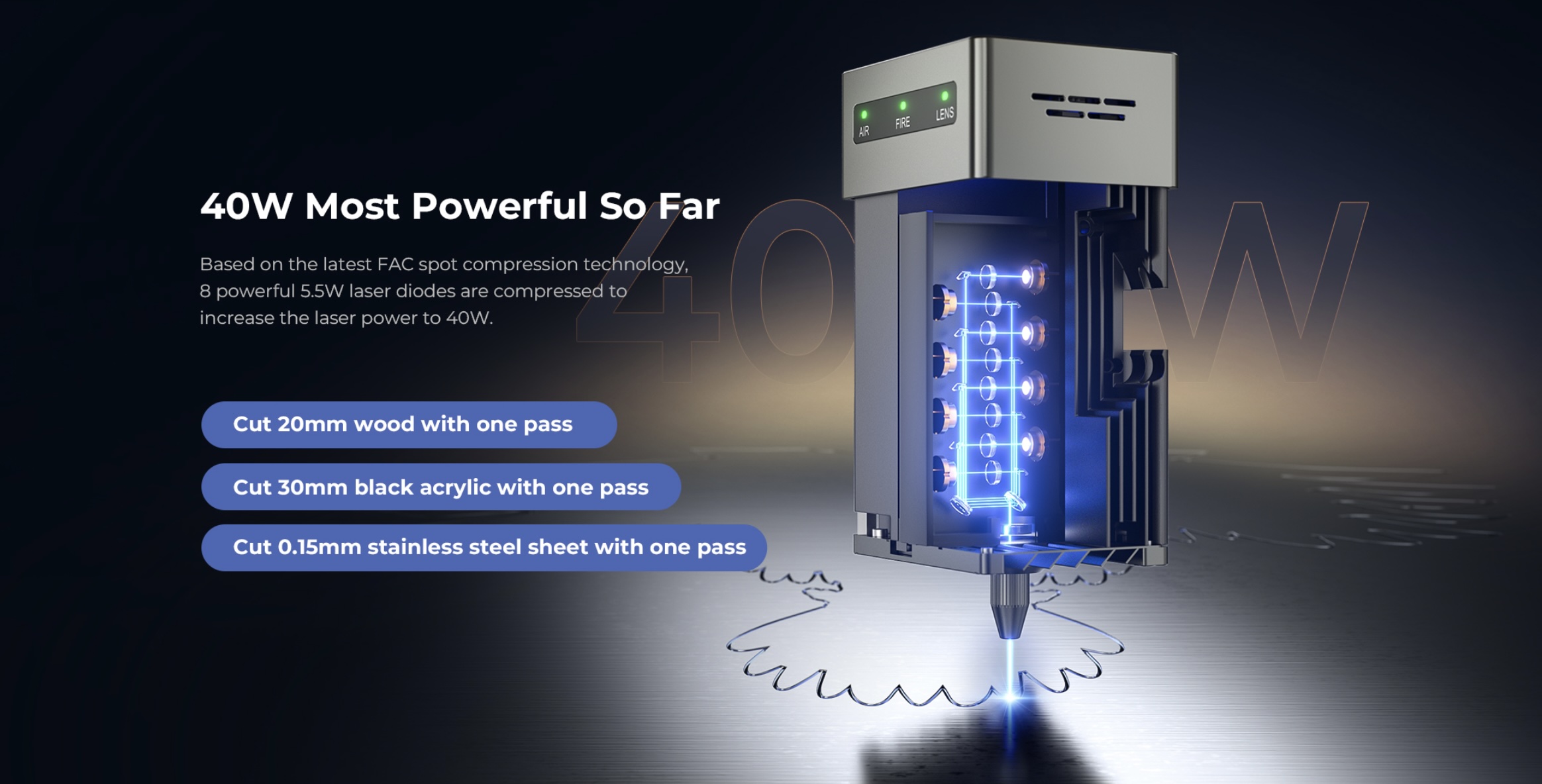 Creality Falcon2 Laser Engraver 40W Pro with Air Assist - Image 6