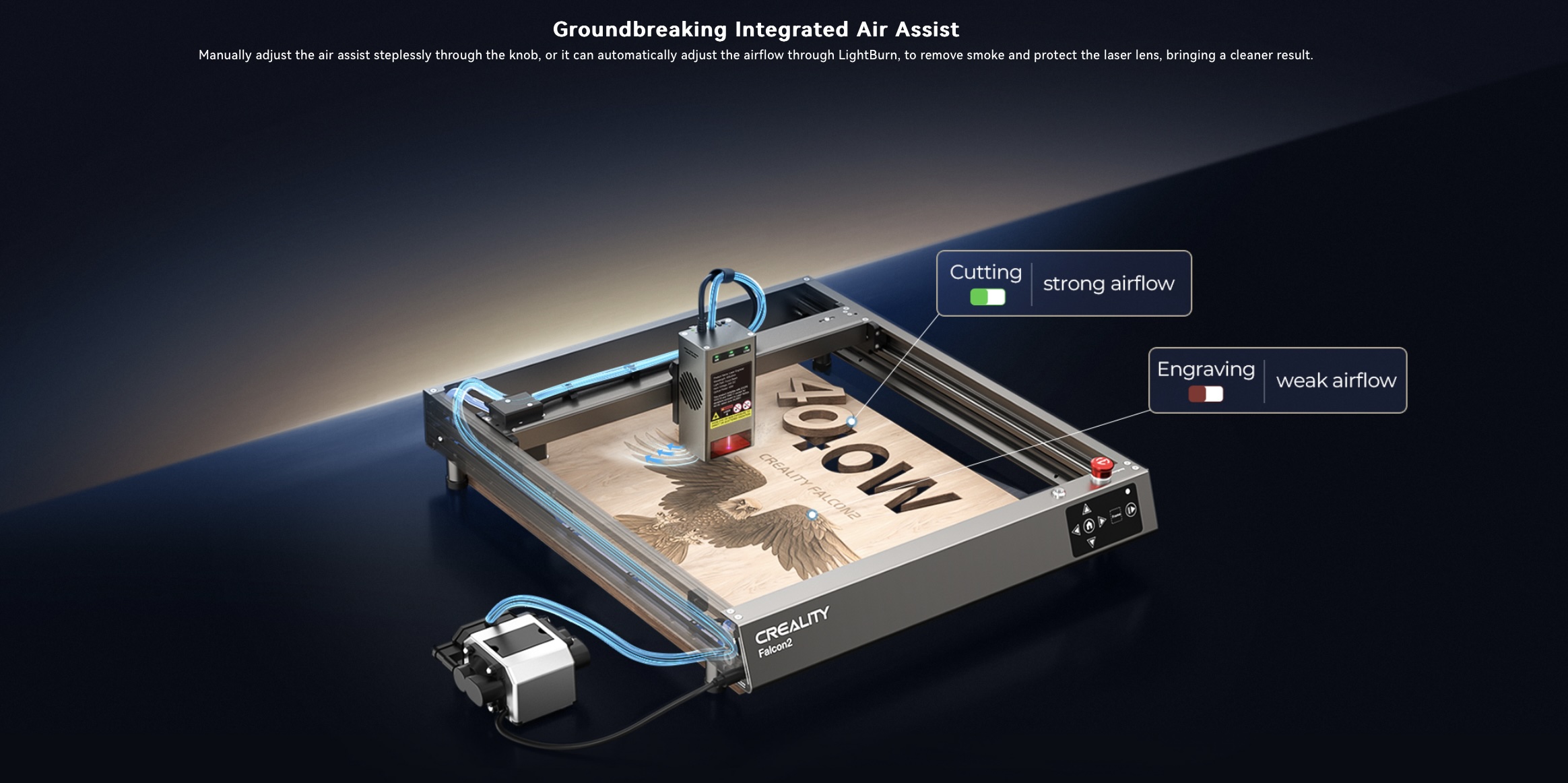 Creality Falcon2 Laser Engraver 40W Pro with Air Assist - Image 9