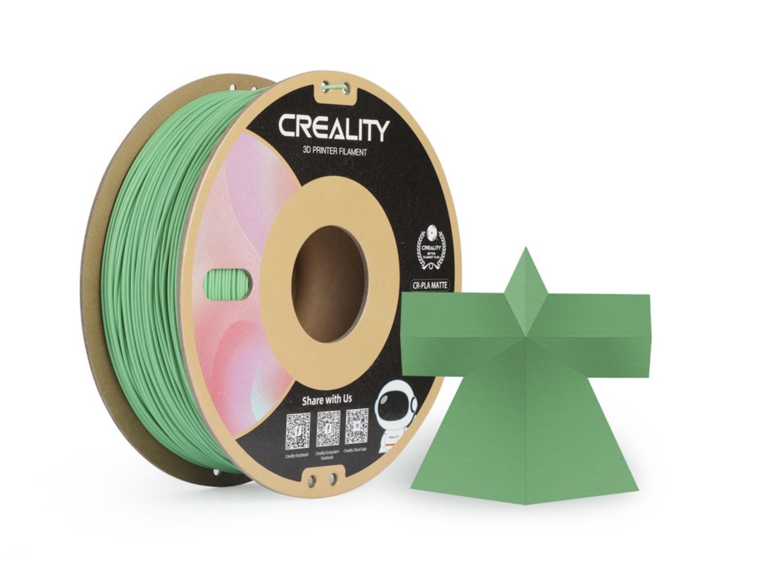 Creality CR-PLA Filament, 1.75mm, 1kg Spool - Matte Avocado Green