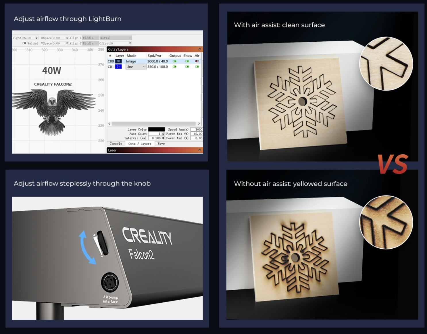 Creality Falcon2 Laser Engraver 40W Pro with Air Assist - Image 10