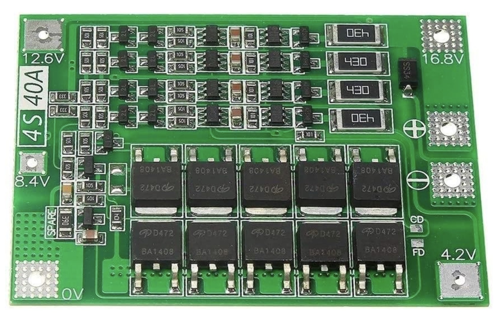 4S 40A 14.8V 16.8V Lipo Cell Li-ion Lithium Battery 18650 Charger PCB BMS Protection Board
