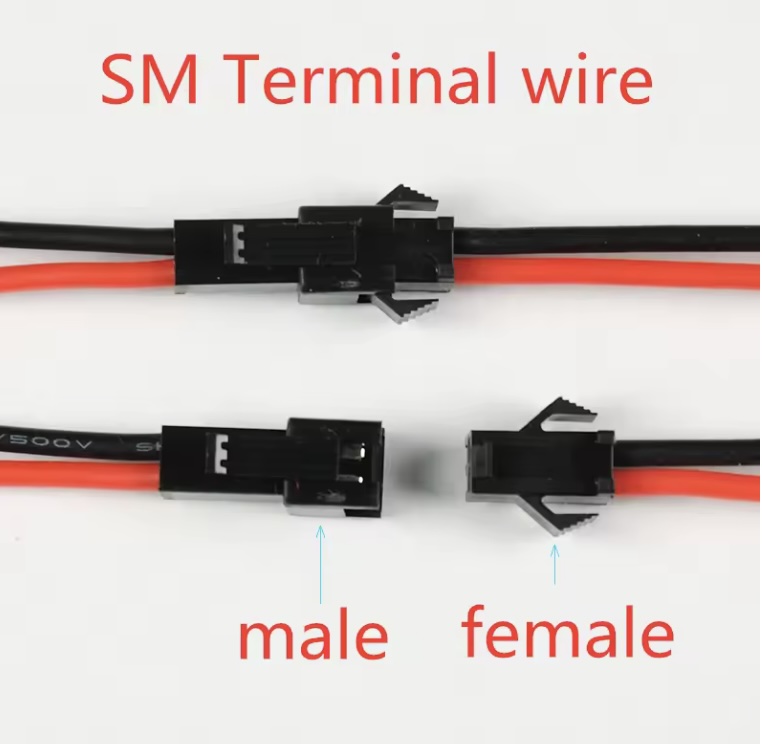 JST SM 2.54 2Pin Connectors with 10cm Lead Wires