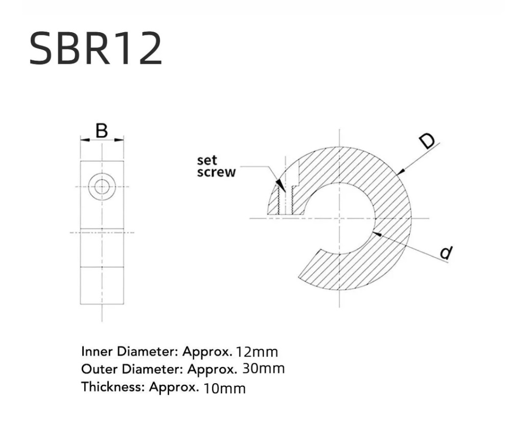 SBR12 Linear Rail Stop Collar - Image 2