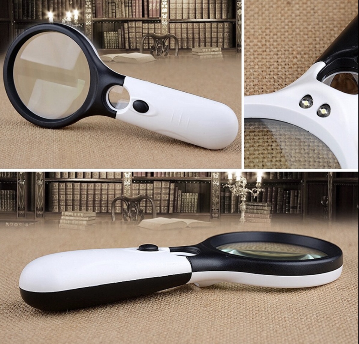 Large Hand Held Magnifier with Lights