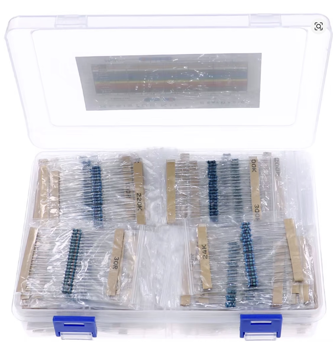 130Value 1/4W 1% Metal Film Resistor Kit - 2600 Piece - Image 2