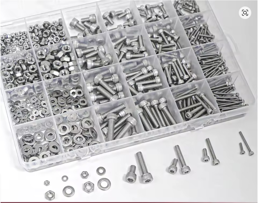 Stainless Steel Hex Head Screw Set - 918 Piece