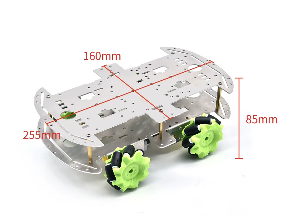 4WD Mecanum Wheel Smart Robot Car Aluminum Chassis Kit - Image 2